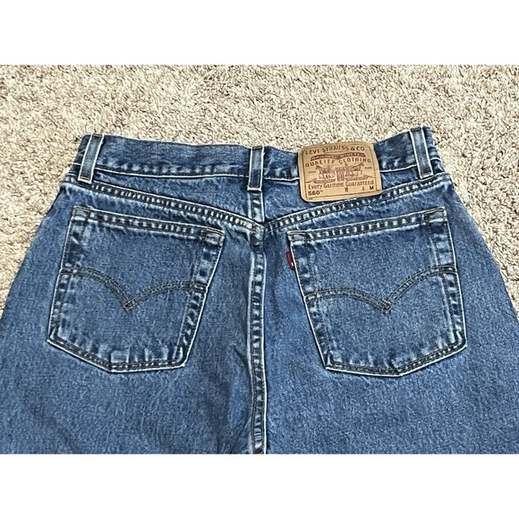 Levi's 560 Jeans Women's Size 10 28x32 Blue Loose Fit Straight Leg MADE IN USA - Picture 9 of 10
